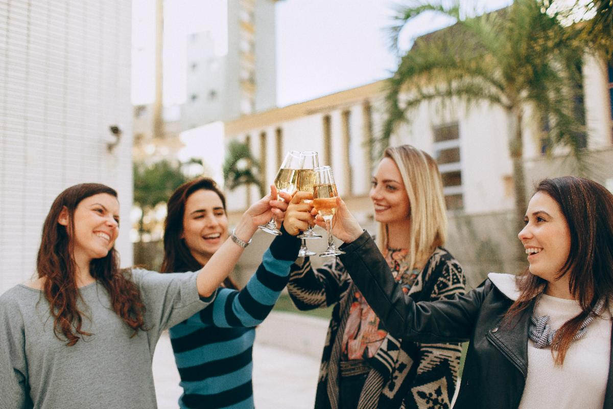 photo of women toasting