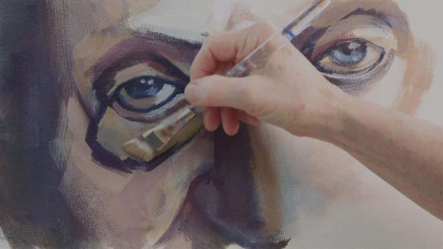 Artist painting a person