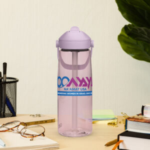 Flip straw water bottle