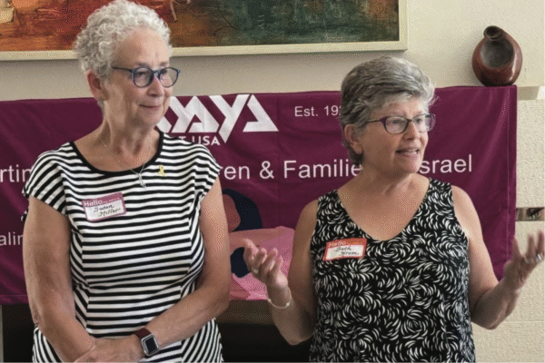 NA’AMAT USA President Susan Miller and Beth Krom of Bat Galim chapter in Orange County, California