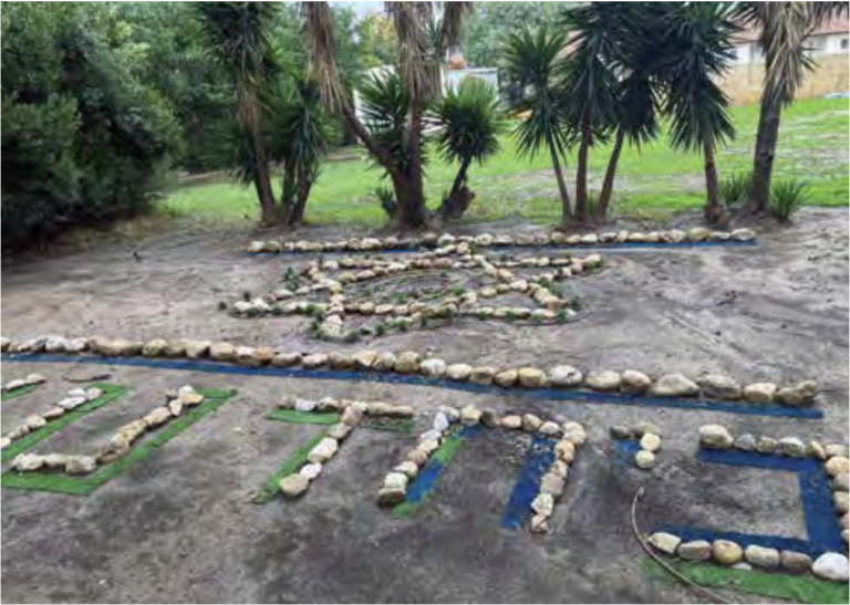 Students at the Kanot Youth Village helped raise awareness about the hostages held by Hamas through several activities. They created a display that spells out “together we shall win” in Hebrew.