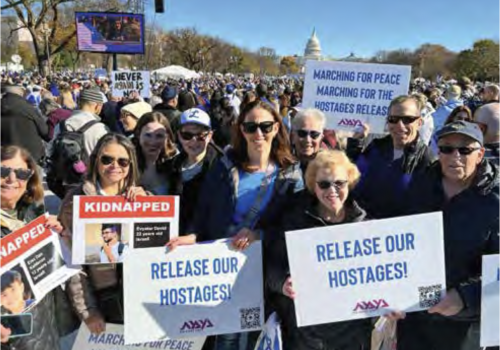 NA’AMAT USA members rallied for Israel on Nov. 14 in Washington, D.C.